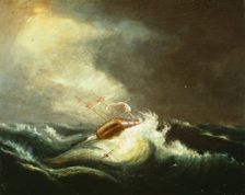 Ship in Storm, between 1823 and 1826. Creator: Chester Harding