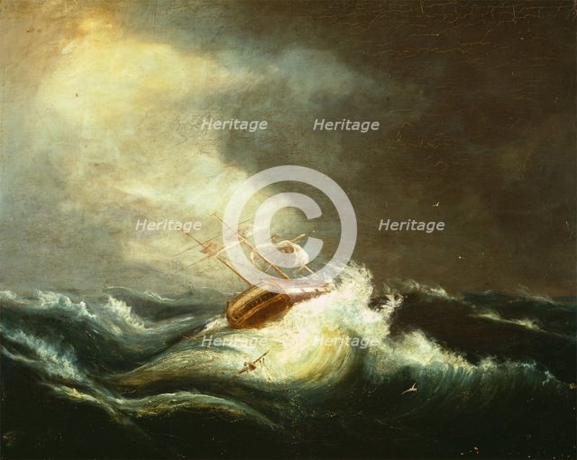 Ship in Storm, between 1823 and 1826. Creator: Chester Harding.