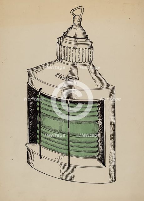 Ship Lantern, c. 1936. Creator: Florence Huston.