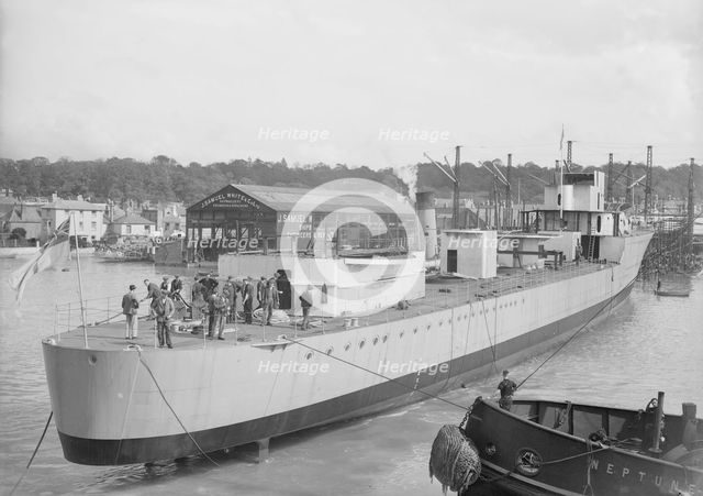 Ship launched at Samuel J. White, Cowes. Creator: Kirk & Sons of Cowes.
