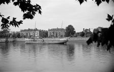 Ship moored on the Thames at Hammersmith, London, c1945-1965. Artist: SW Rawlings
