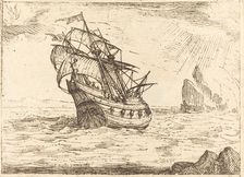 Ship Navigating Near Rocks. Creator: Jacques Callot