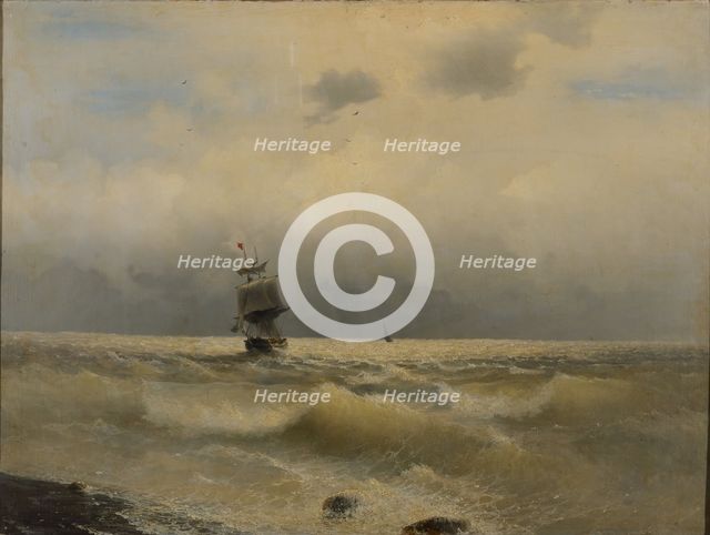 Ship off the coast, First half of the 19th century.