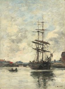 Ship on the Touques, c. 1888/1895. Creator: Eugene Louis Boudin