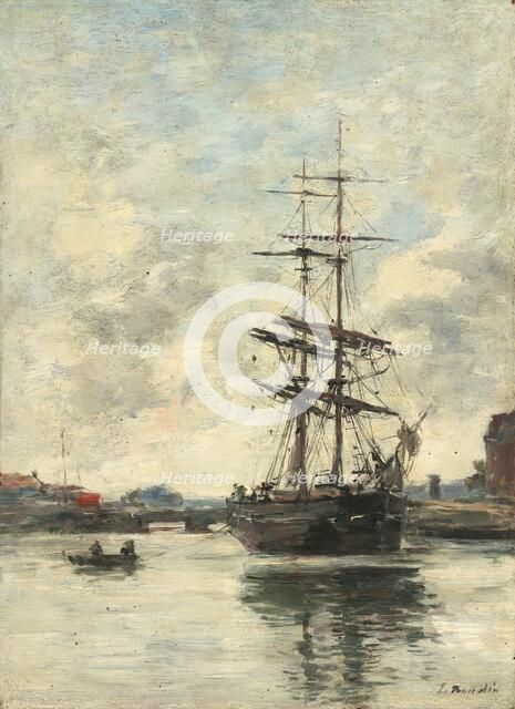 Ship on the Touques, c. 1888/1895. Creator: Eugene Louis Boudin.