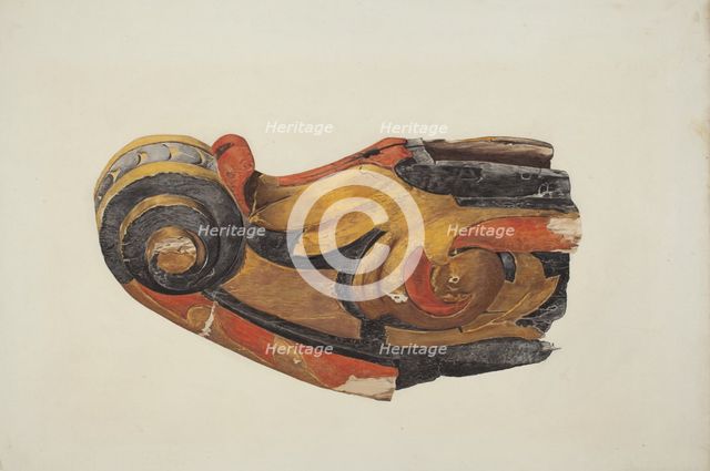 Ship's Billethead, c. 1939. Creator: Lucille Chabot.