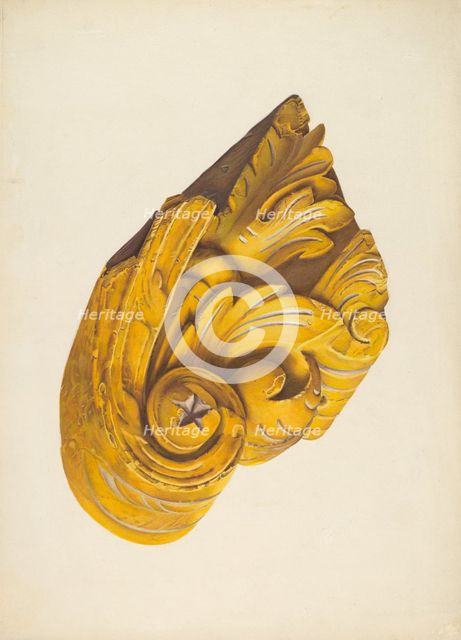 Ship's Billethead from Richard S. Leaming, c. 1939. Creator: Frances Cohen.