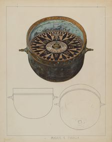 Ship's Compass, c. 1937. Creator: Magnus S. Fossum