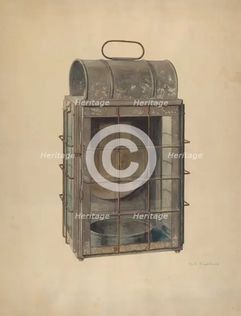 Ship's Lantern, c. 1942. Creator: Arthur Ringold.