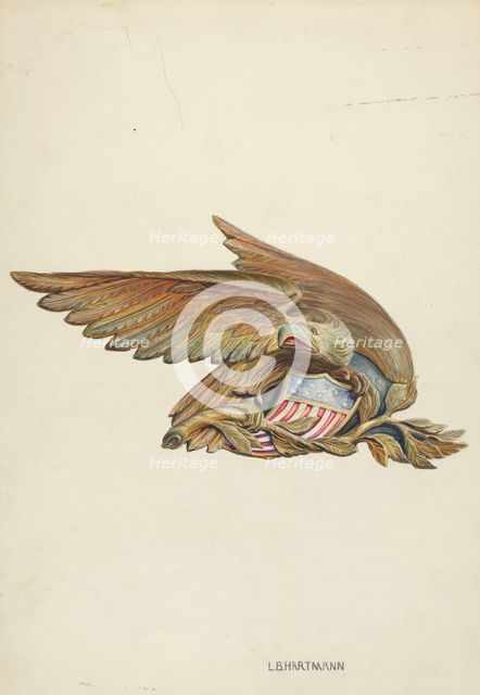 Ship's Stern Ornament, c. 1940. Creator: L. B. Hartman.