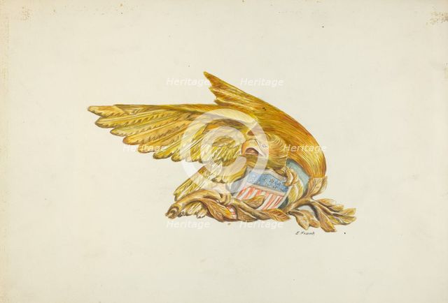 Ship's Stern Ornament, c. 1940. Creator: L. B. Hartman.