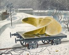 Ship's Screw on a Railway Truck, early 20th century. Artist: Eric Ravilious