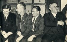 Shipmates Ashore John G. Winant, Ernest Bevin, with merchant seamen, 1942 Creator: Unknown