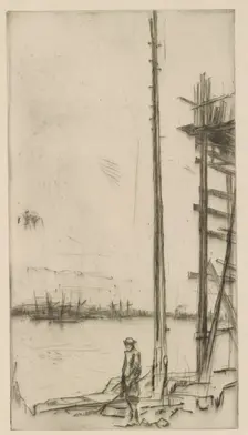 Shipbuilder's Yard, Liverpool, 1875. Creator: James Abbott McNeill Whistler