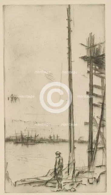 Shipbuilder's Yard, Liverpool, 1875. Creator: James Abbott McNeill Whistler.