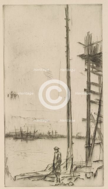 Shipbuilder's Yard, Liverpool, 1875. Creator: James Abbott McNeill Whistler.