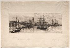 Shipping and the Ducal Palace, 1880. Creator: Otto H. Bacher (American, 1856-1909)
