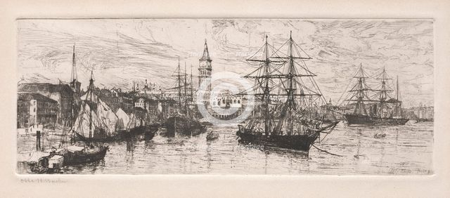 Shipping and the Ducal Palace, 1888. Creator: Otto H. Bacher (American, 1856-1909).