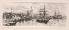 Shipping and the Ducal Palace, 1888. Creator: Otto H. Bacher (American, 1856-1909)