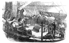 Shipping Artillery Horses at Calais, for the French Expeditionary Force to the Baltic, 1854. Creator: Unknown