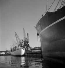 Shipping in the harbour of Gothenburg, Sweden, 1960. Creator: Torkel Lindeberg
