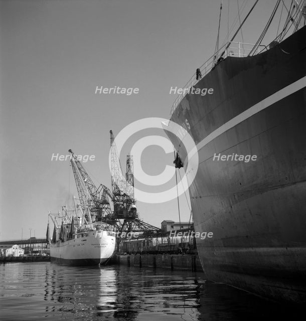 Shipping in the harbour of Gothenburg, Sweden, 1960. Creator: Torkel Lindeberg.