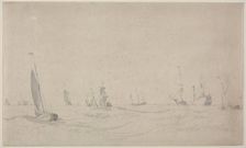 Shipping on a Rough Sea, 1665?. Creator: Willem van de Velde (Dutch, c. 1611-1693)