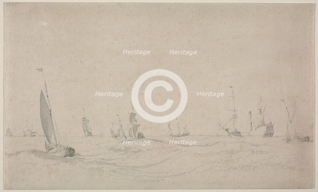 Shipping on a Rough Sea, 1665?. Creator: Willem van de Velde (Dutch, c. 1611-1693).