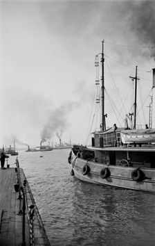 Shipping on the River Thames at Gravesend Reach, Kent, c1945-c1965. Artist: SW Rawlings