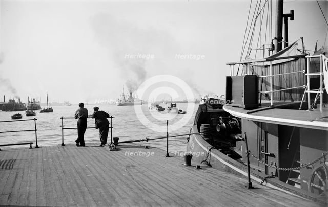 Shipping on the River Thames at Gravesend Reach, Kent, c1945-c1965. Artist: SW Rawlings