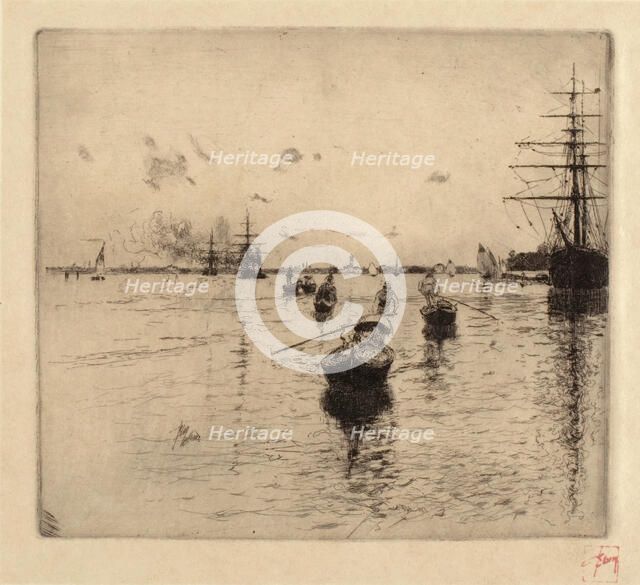 Shipping on the Venetian Lagoon, 1885. Creator: Robert Frederick Blum.