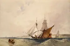 Shipping off the Kent Coast, c1820s. Artist: Richard Parkes Bonington