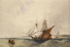 Shipping off the Kent Coast, c1820s. Artist: Richard Parkes Bonington