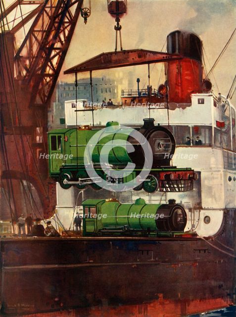 'Shipping Locomotives ', c1930. Creator: Unknown.