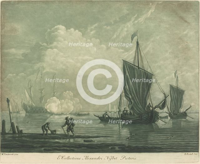 Shipping Scene from the Collection of Alexander Nisbit, 1720s. Creator: Elisha Kirkall.