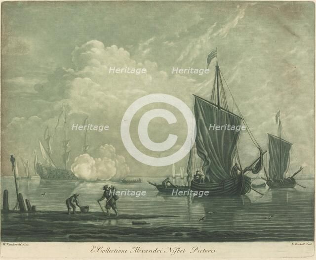 Shipping Scene from the Collection of Alexander Nisbit, 1720s. Creator: Elisha Kirkall.