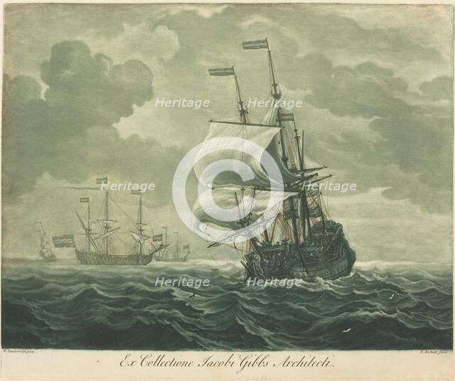 Shipping Scene from the Collection of Jacob Gibbs, 1720s. Creator: Elisha Kirkall.