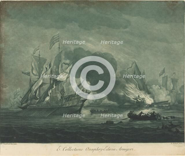 Shipping Scene from the Collection of Onuphrij Edwin, 1720s. Creator: Elisha Kirkall.