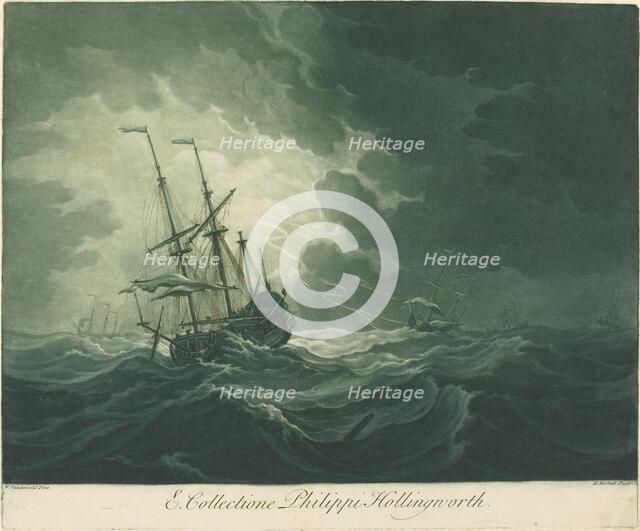 Shipping Scene from the Collection of Philip Hollingworth, 1720s. Creator: Elisha Kirkall.