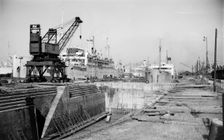 Shipping undergoing repair and overhaul, Tilbury, Essex, c1945-c1965. Artist: SW Rawlings