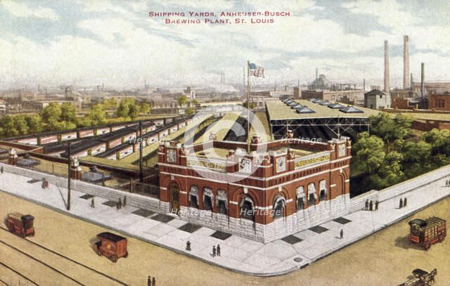 Shipping yards, Anheuser-Busch brewing plant, St, Louis, Missouri, USA, 1910. Artist: Unknown