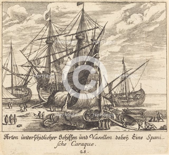 Ships, 1681. Creator: Melchior Küsel.