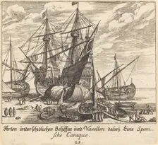 Ships, 1681. Creator: Melchior Küsel