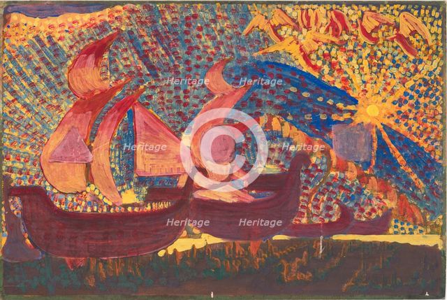 Ships, 1910. Creator: Ciurlionis, Mikalojus Konstantinas (1875-1911).