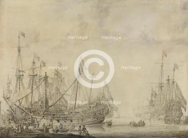 Ships after the Battle, 1630-1672. Creator: Willem van de Velde I.
