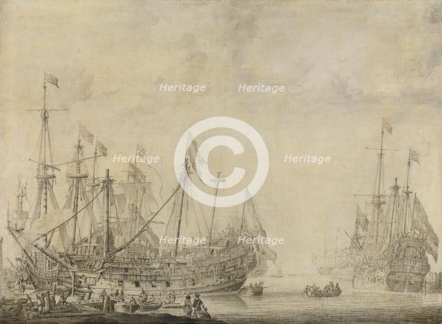 Ships after the Battle, 1630-1672. Creator: Willem van de Velde I.