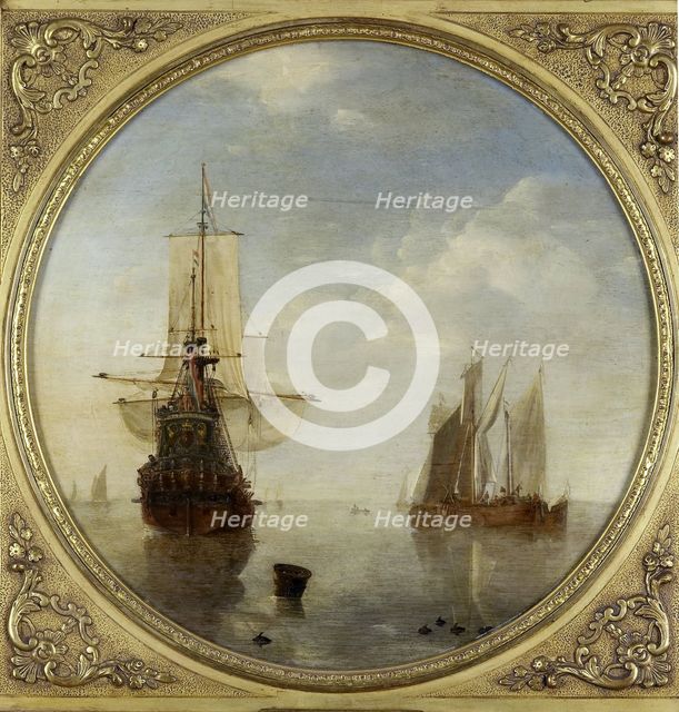 Ships at Anchor, c.1650-c.1707. Creator: Willem van de Velde the Younger.