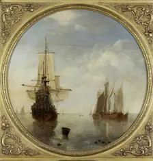 Ships at Anchor, c.1650-c.1707. Creator: Willem van de Velde the Younger