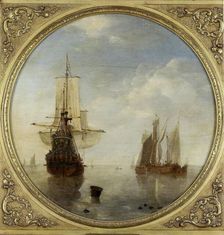 Ships at Anchor, c.1650-c.1707. Creator: Willem van de Velde the Younger