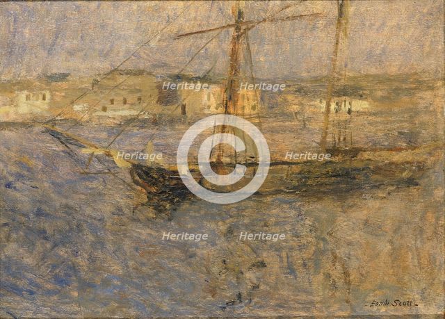 Ships at Anchor, Cherbourg no. I, n.d. Creator: Frank Edwin Scott.